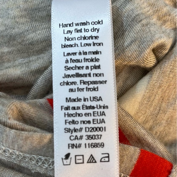 Anthropologie Gray Ivory Orange Striped Short Sleeve Shift Tunic Dress Size S - Picture 8 of 8